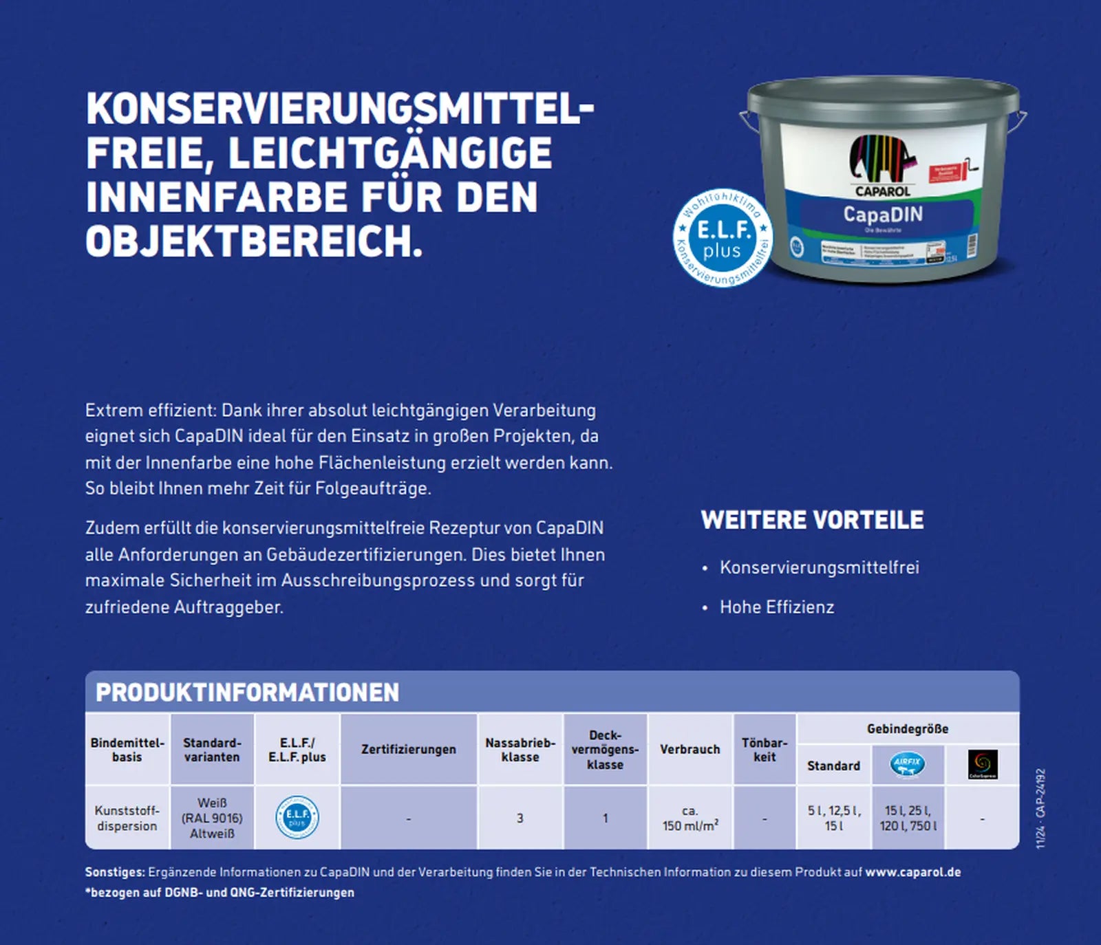 Caparol CapaDin KF Wandfarbe Info2