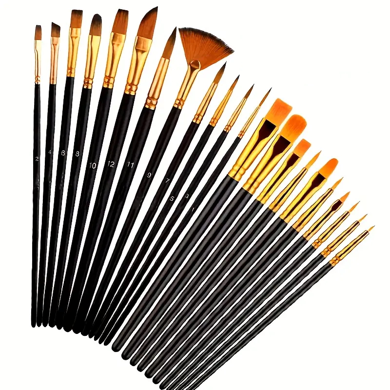 Künstlerpinsel-Set, 22-teilig (für Acryl, Öl & Aquarell)