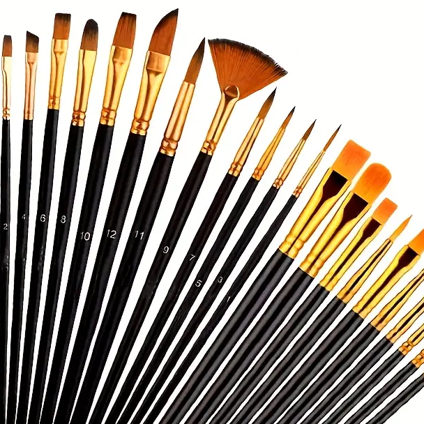 Künstlerpinsel-Set, 22-teilig (für Acryl, Öl & Aquarell)