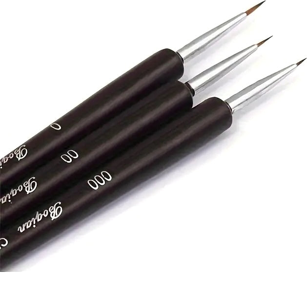 Spitzpinsel-Set für feine Detailmalerei, 3-tlg