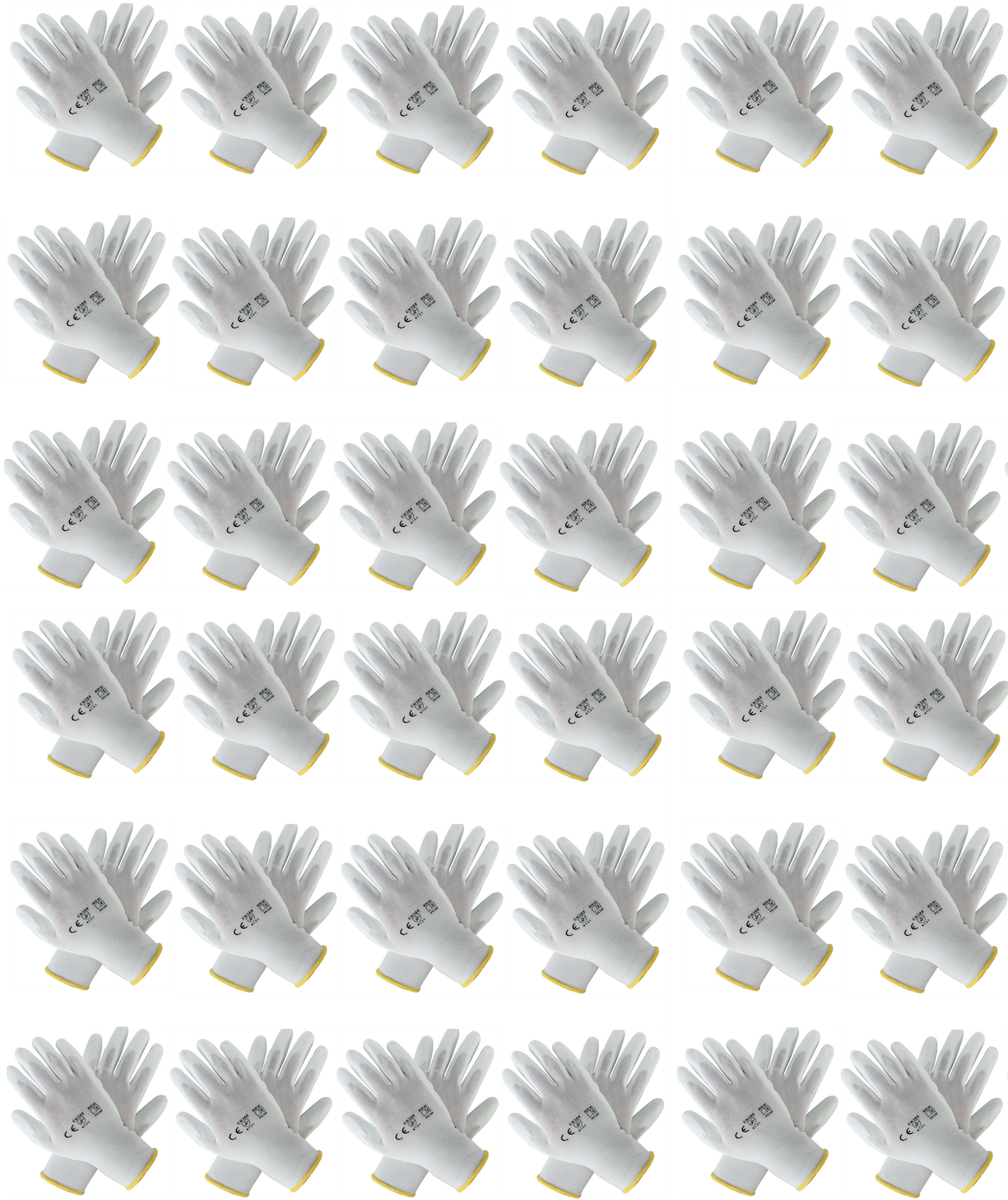 klebemeister® PU Nylon Handschuhe ⎥ grau, weiß, schwarz