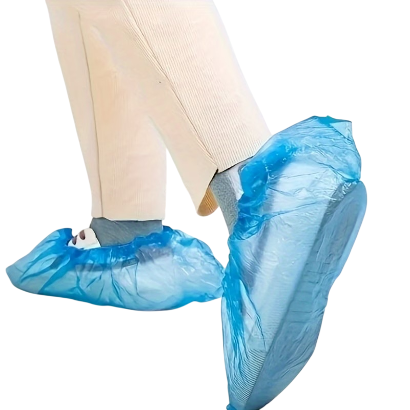 Schuhueberzieher_in Gebrauch