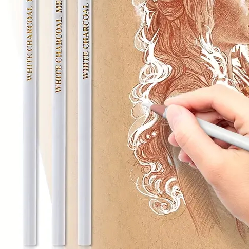 Weißkohle-Stifte, 3-tlg (weich/mittel/hart)