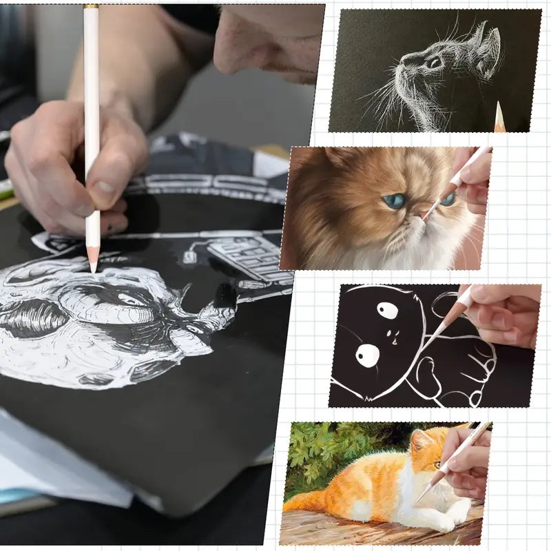 Weißkohle-Stifte, 3-tlg (weich/mittel/hart)