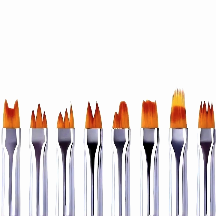 Zackenpinsel-Set (verschieden, fein), 8-tlg