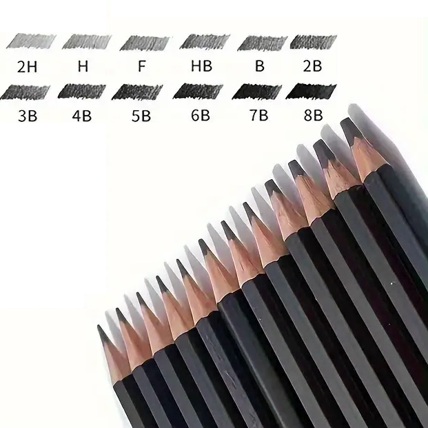 Zeichenbleistift-Set (2H–8B), 12-tlg