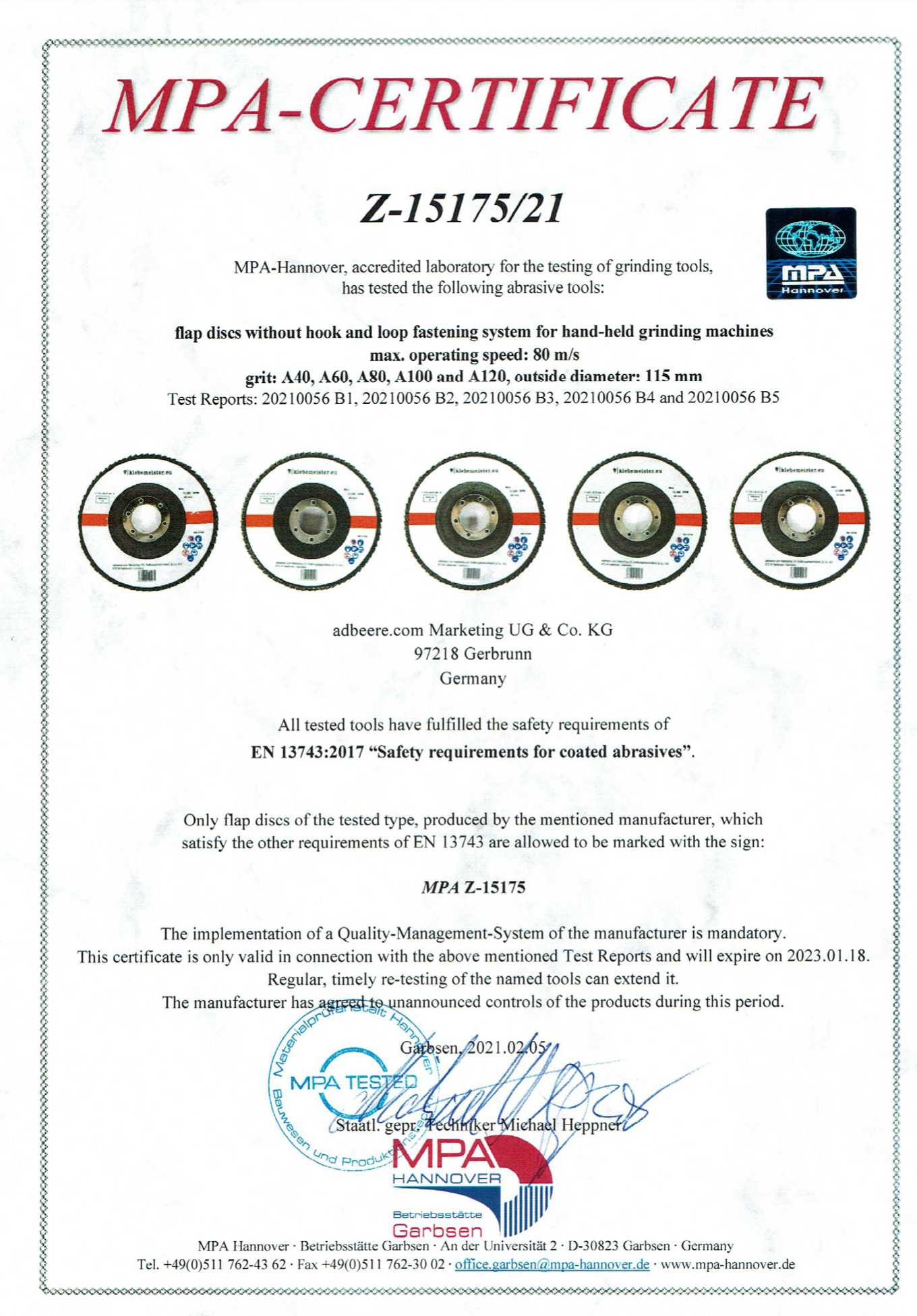 (AKTIONSRABATT) 15x Fächerscheiben (∅115mm, braun)