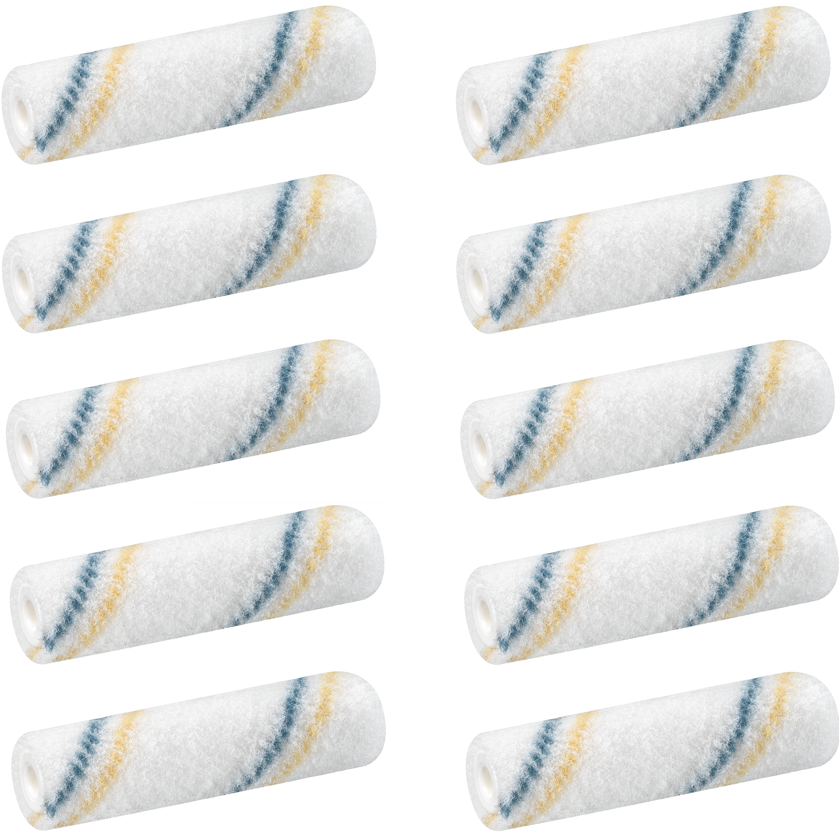 10er Set ⎥ Malerwalze "NYLON BLAUGELBFADEN" Breite 10cm, Pol 7mm, Kern17