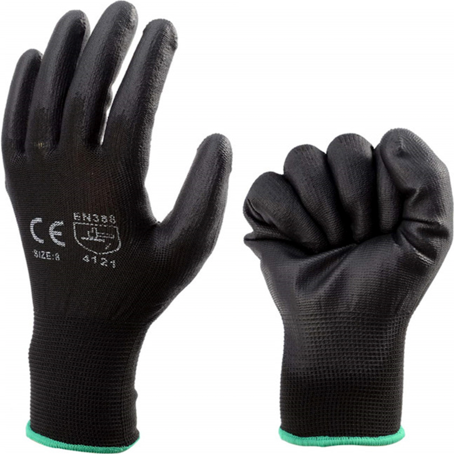 klebemeister® PU Nylon Handschuhe ⎥ Standard (schwarz) ⎥ 12er Pack