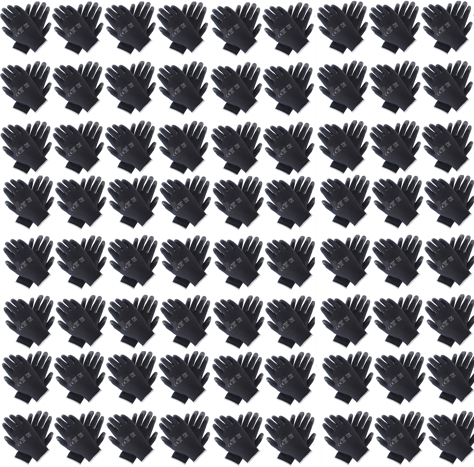 klebemeister® PU Nylon Handschuhe ⎥ Standard (schwarz) ⎥ 12er Pack