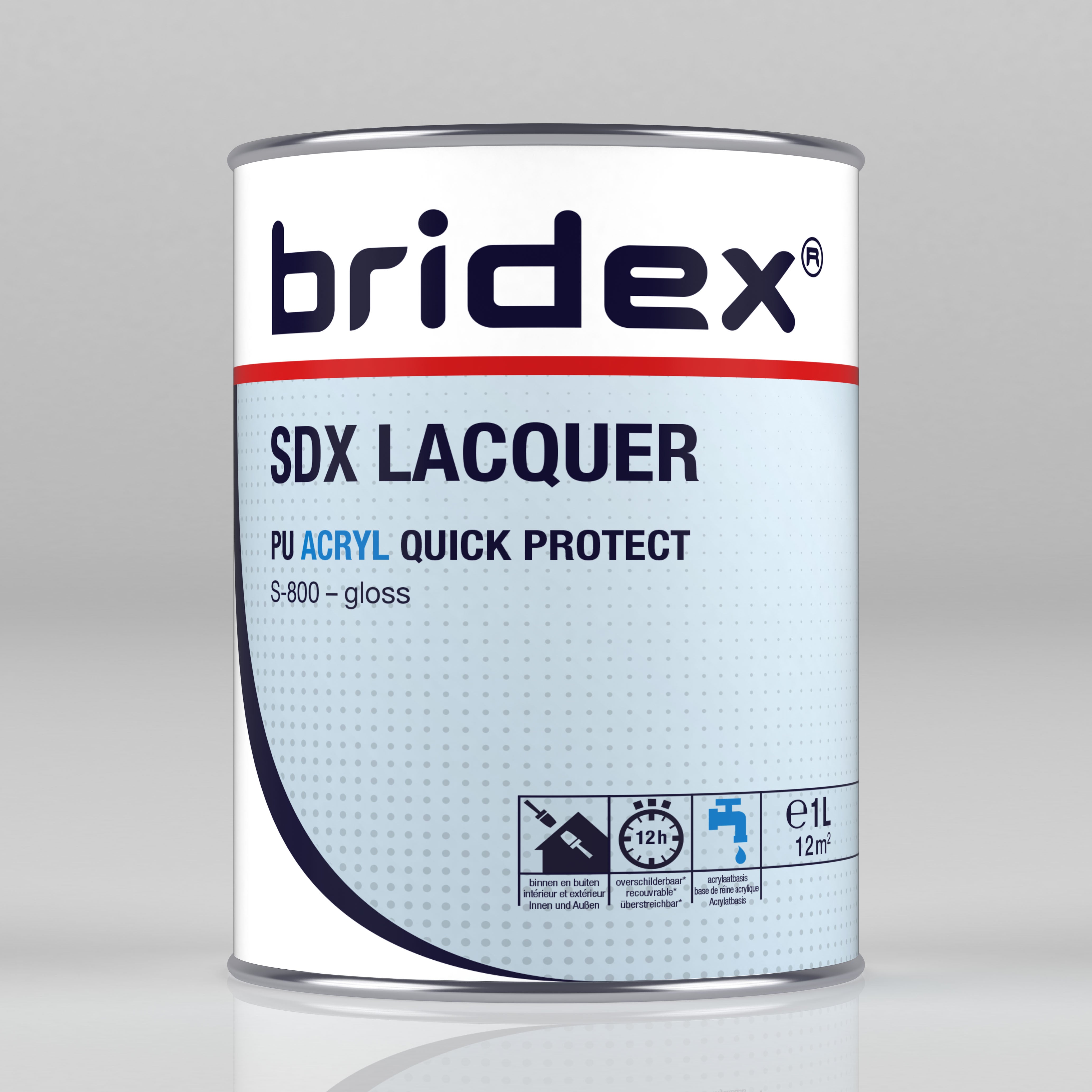 SDX Hochglanzlack PU ACRYL Quick Protect ⎥ bridex® ⎥ 1 Liter