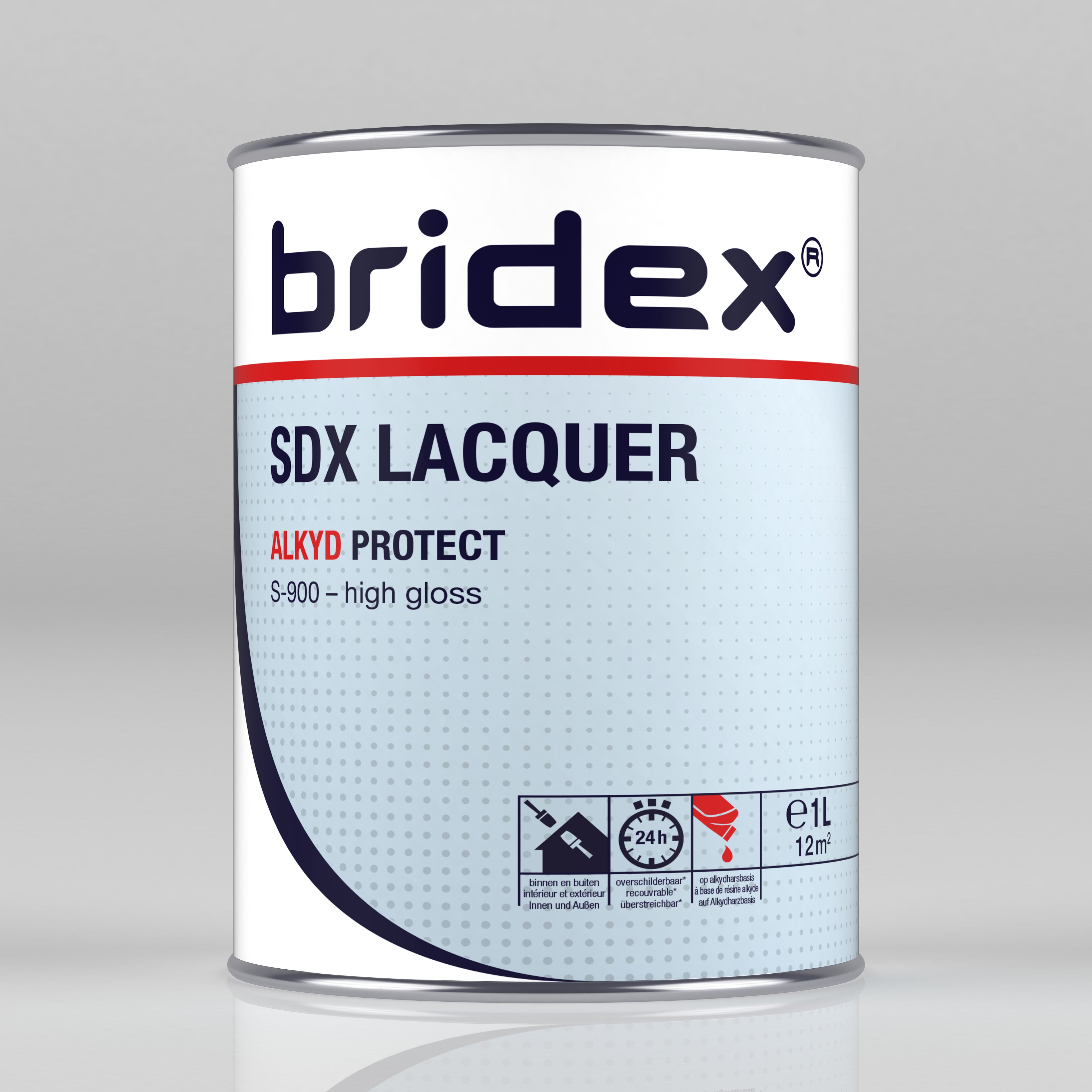 SDX Hochglanzlack ALKYD Protect RAL9010 ⎥ bridex® ⎥ 1 Liter