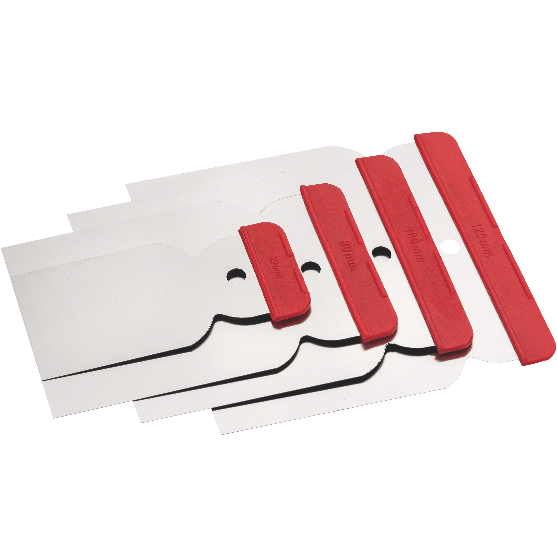 Flächenspachtel, Edelstahl, 4-teilig