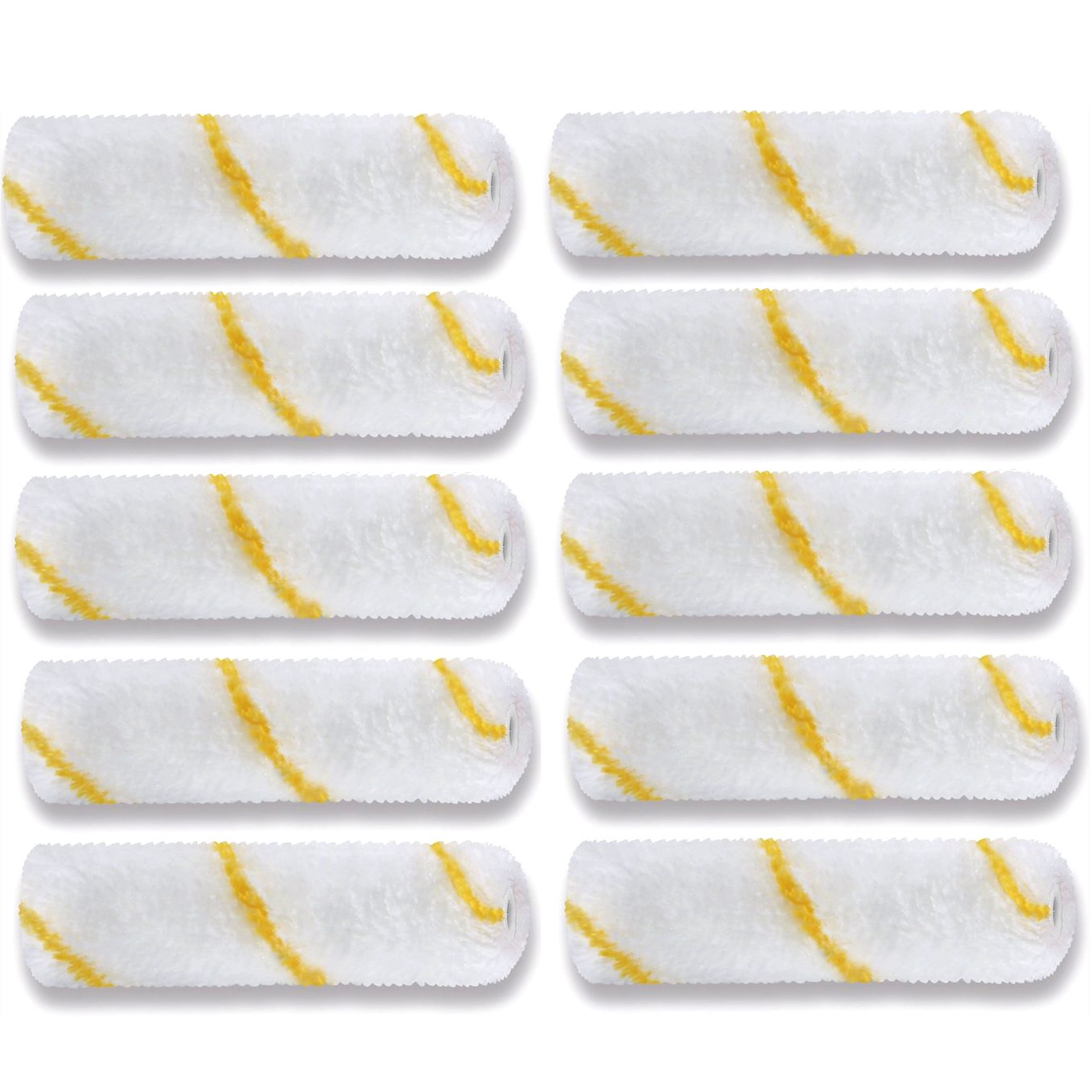 10er Set ⎥ Heizkörperwalzen "GELBFADEN" Breite 10cm, Pol 12mm, Kern15 - klebemeister.eu