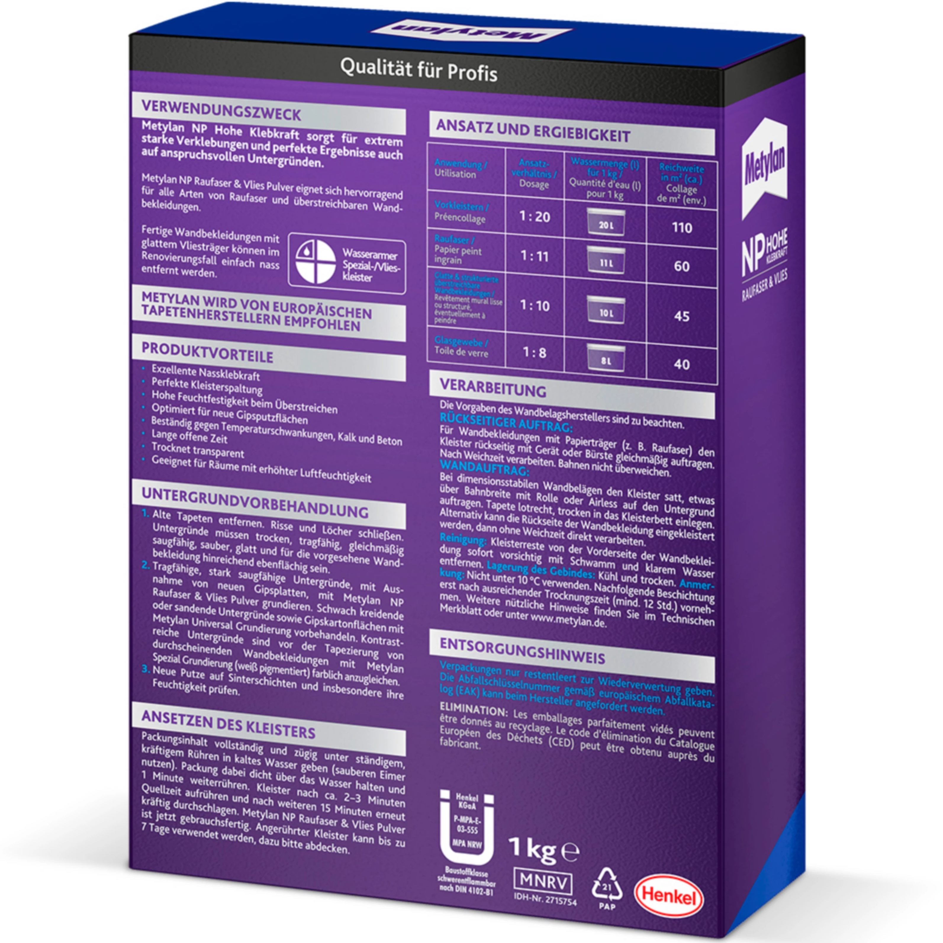 Metylan NP Neuputzkleister 1kg