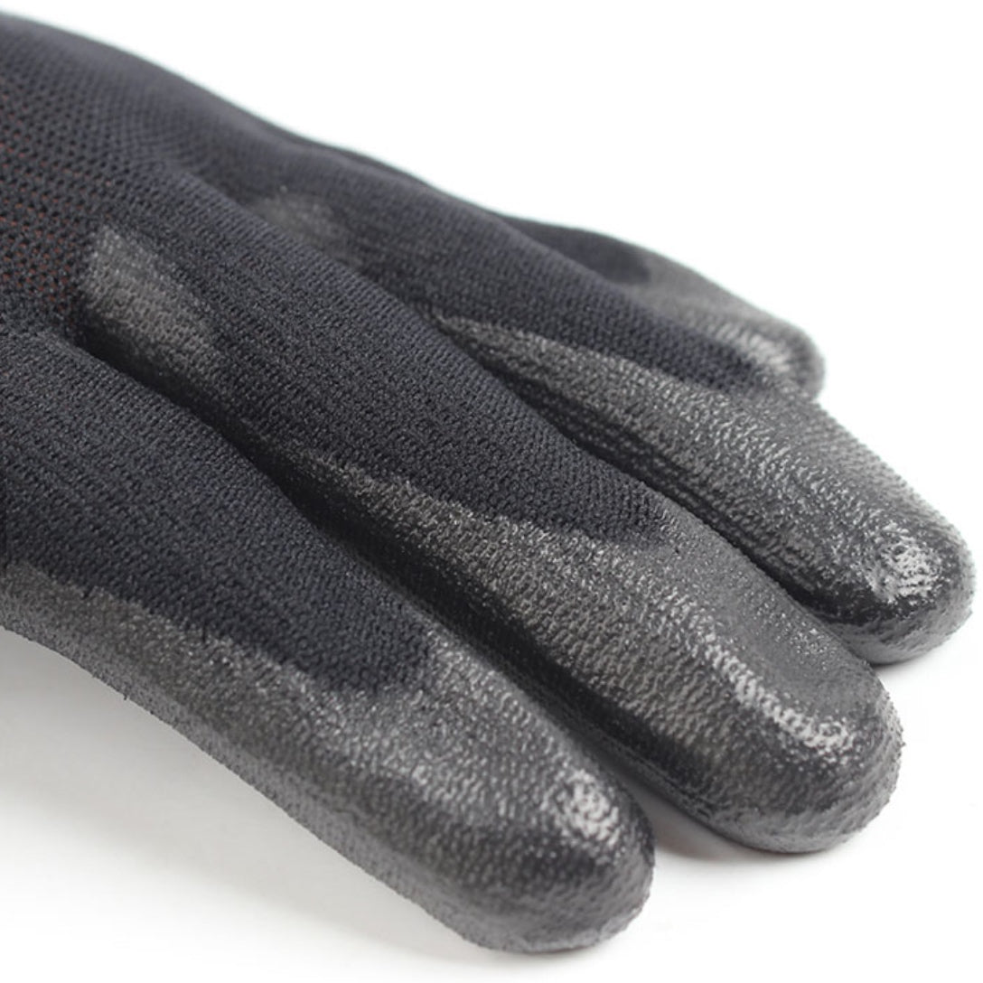 klebemeister® PU Nylon Handschuhe ⎥ Standard (schwarz) ⎥ 12er Pack