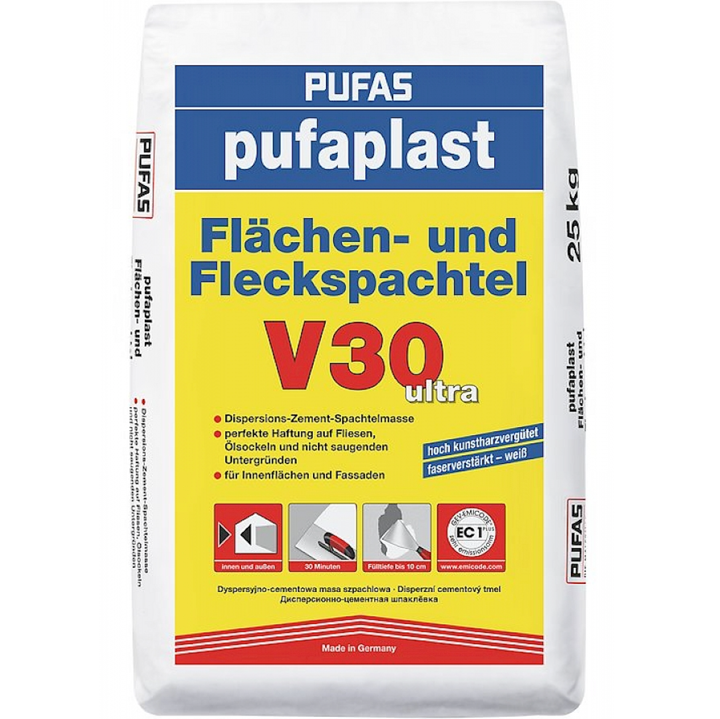 Pufas Pufaplast Flächen- und Fleckspachtel V30 ultra