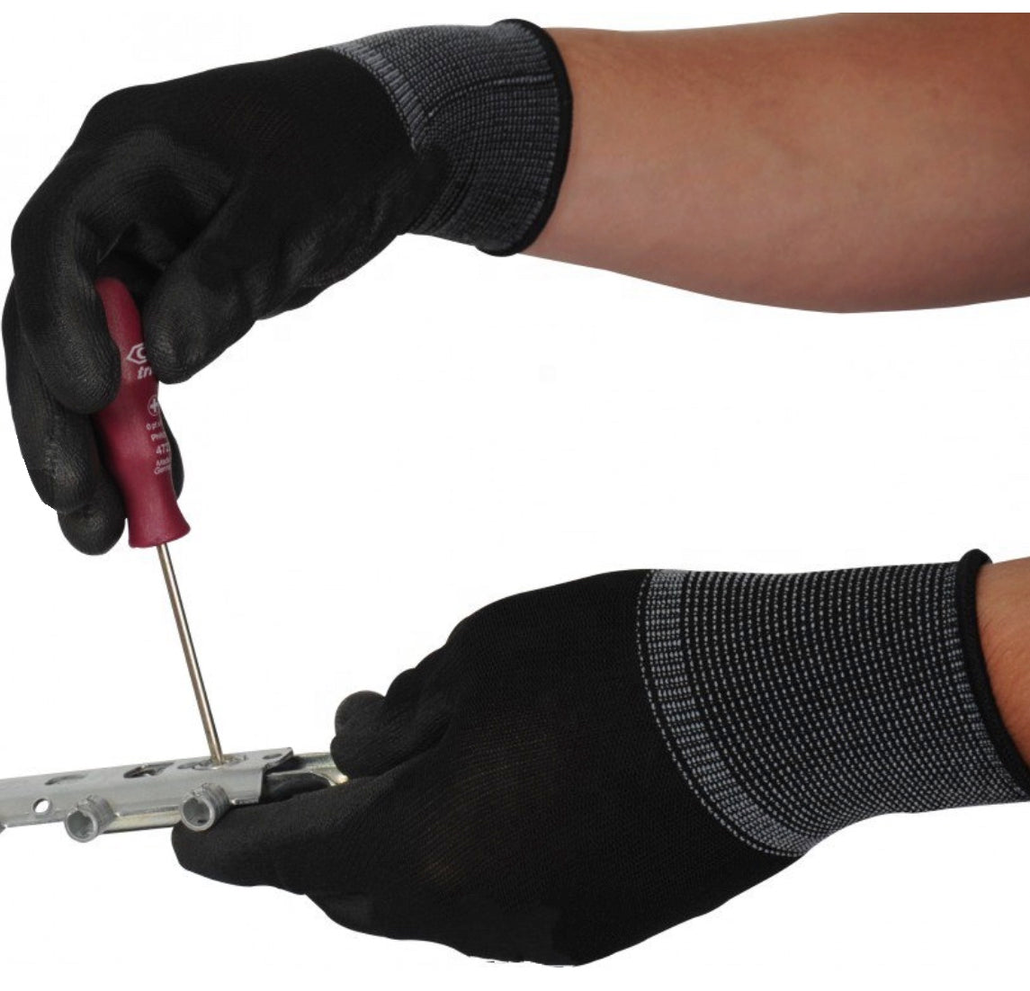 klebemeister® PU Nylon Handschuhe ⎥ Standard (schwarz) ⎥ 12er Pack