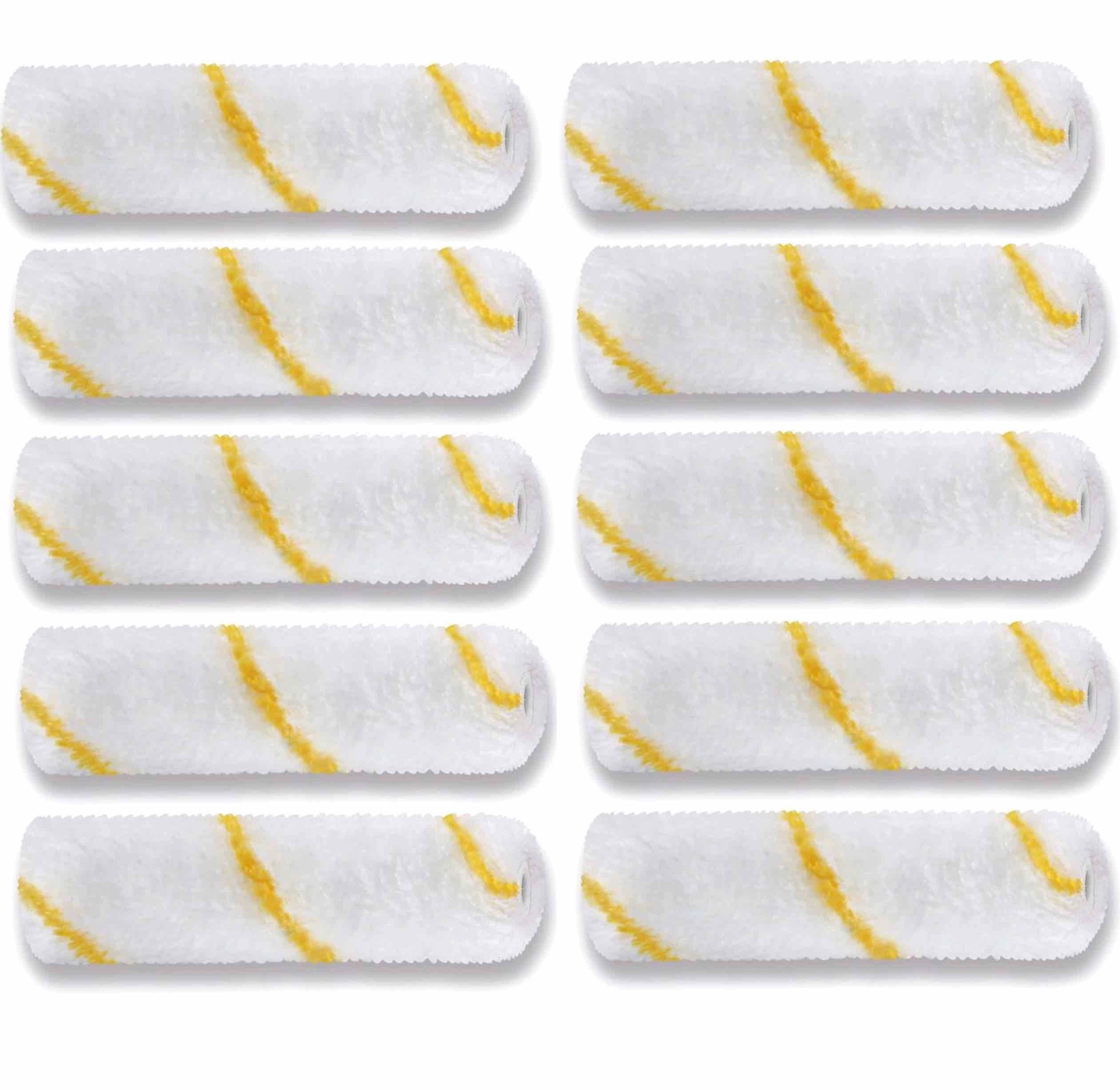 10er Set ⎥ Heizkörperwalzen "GELBFADEN" Breite 10cm, Pol 12mm, Kern15