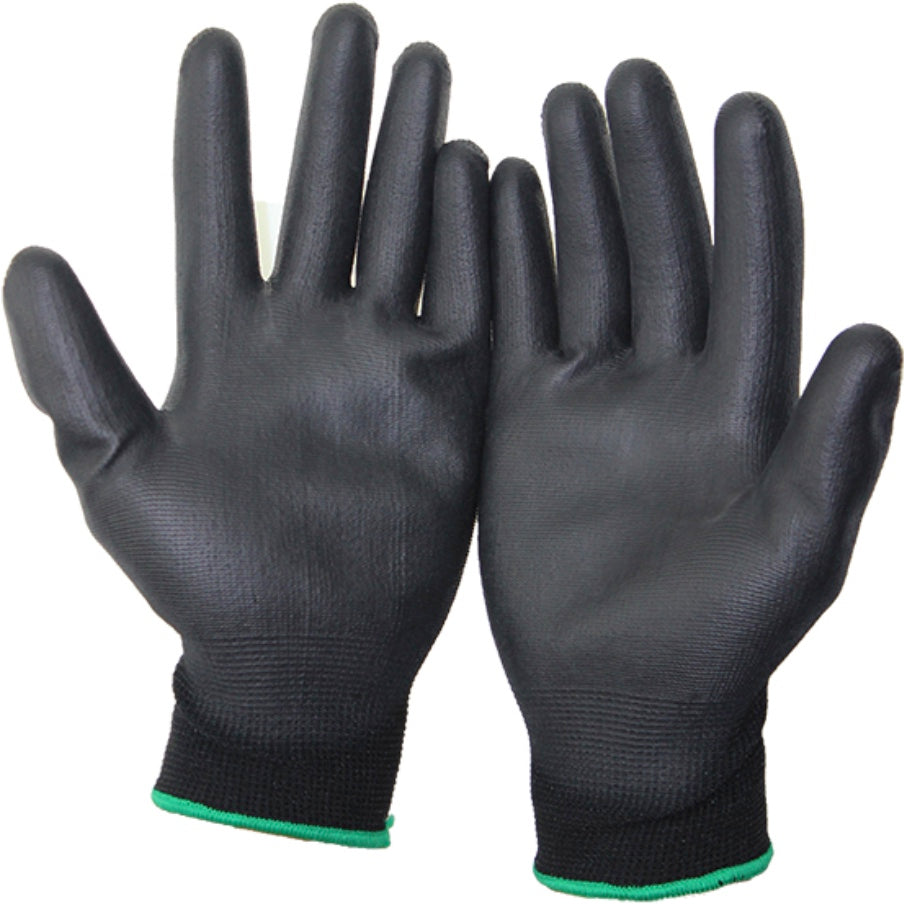 klebemeister® PU Nylon Handschuhe ⎥ Standard (schwarz) ⎥ 12er Pack