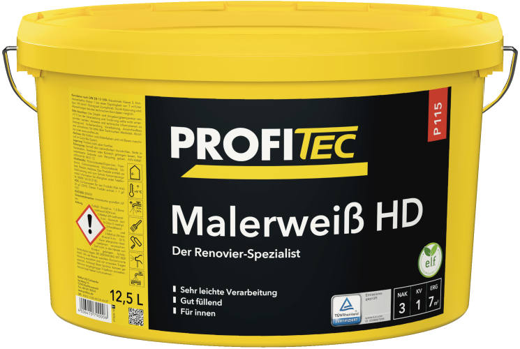 ProfiTec Malerweiß HD P115, weiß, stumpfmatt