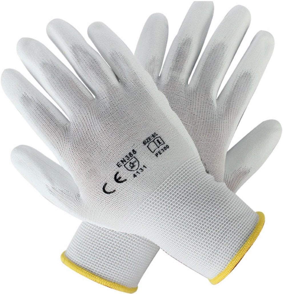 Arbeitshandschuhe PU Nylon Handschuhe ⎥ grau, weiß, schwarz
