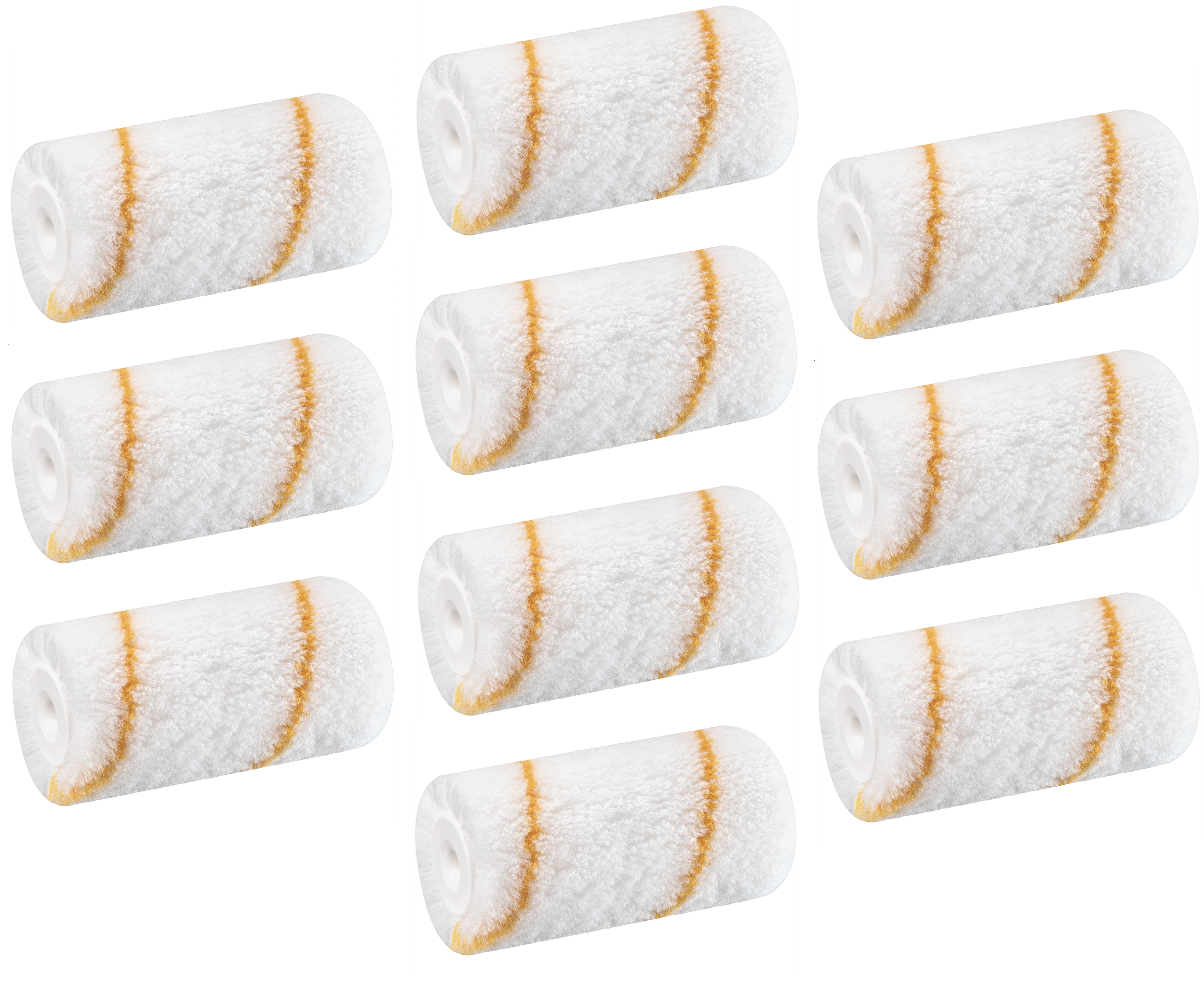 10er Pack ⎥ Malerwalze "PET GELBFADEN"  Breite 10cm, Pol 12mm, Kern30 - klebemeister.eu