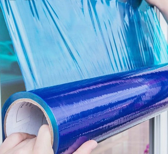 Display Schutzfolie 50mm x 100m blau-transparent selbstklebend Glas  Schutzfolie 