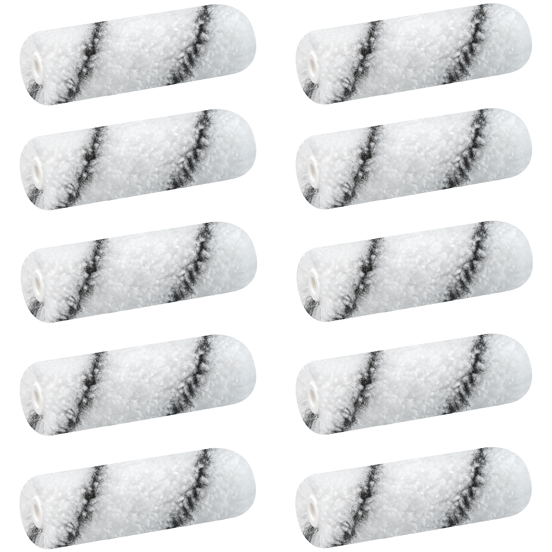 10er Set ⎥ Malerwalze "SCHWARZFADEN"  Breite 10cm, Pol 12mm, Kern15 - klebemeister.eu