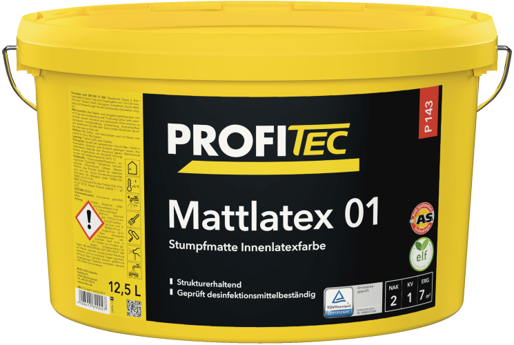ProfiTec Mattlatex 01 P143, stumpfmatt, weiß